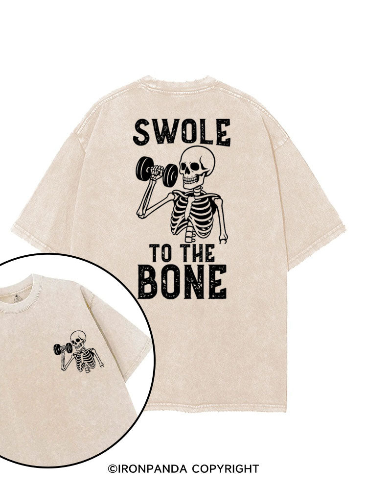 SWOLE TO THE BONE printed Gym Shirt