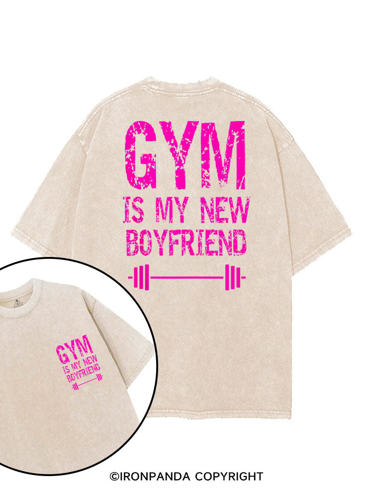 GYM IS MY NEW BOYFRIEND printed Gym Shirt