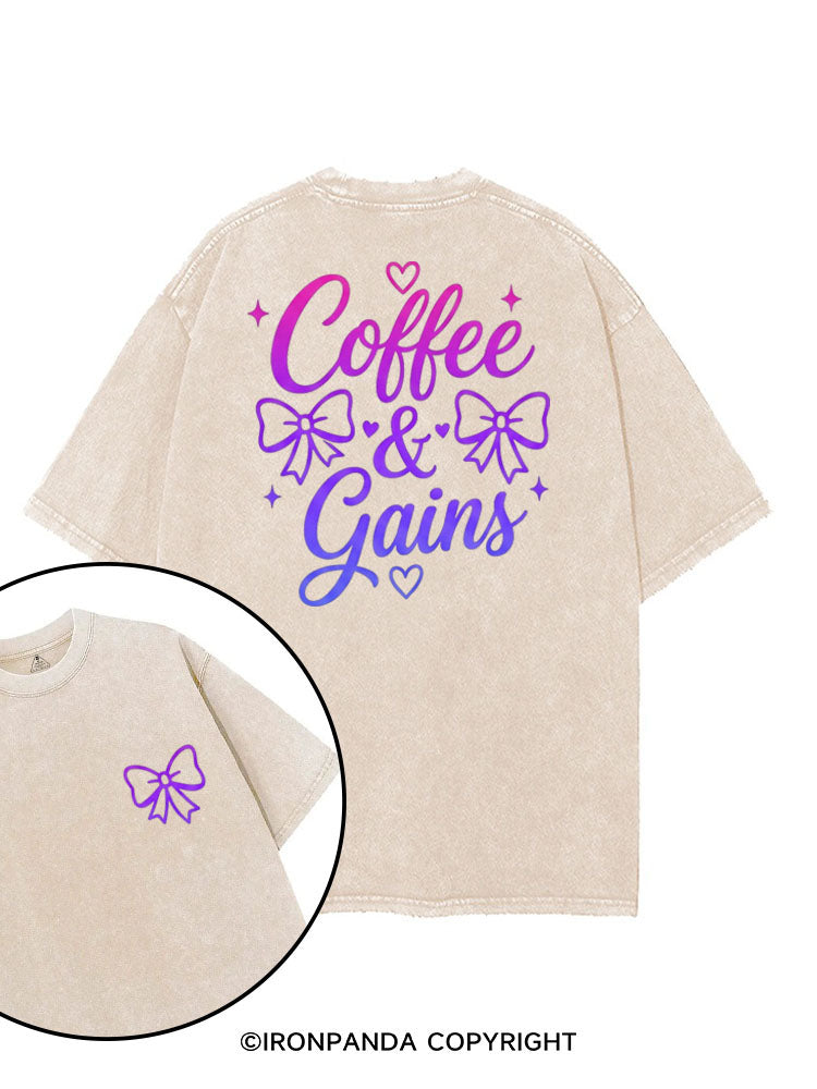 COFFEE & GAINS printed Gym Shirt