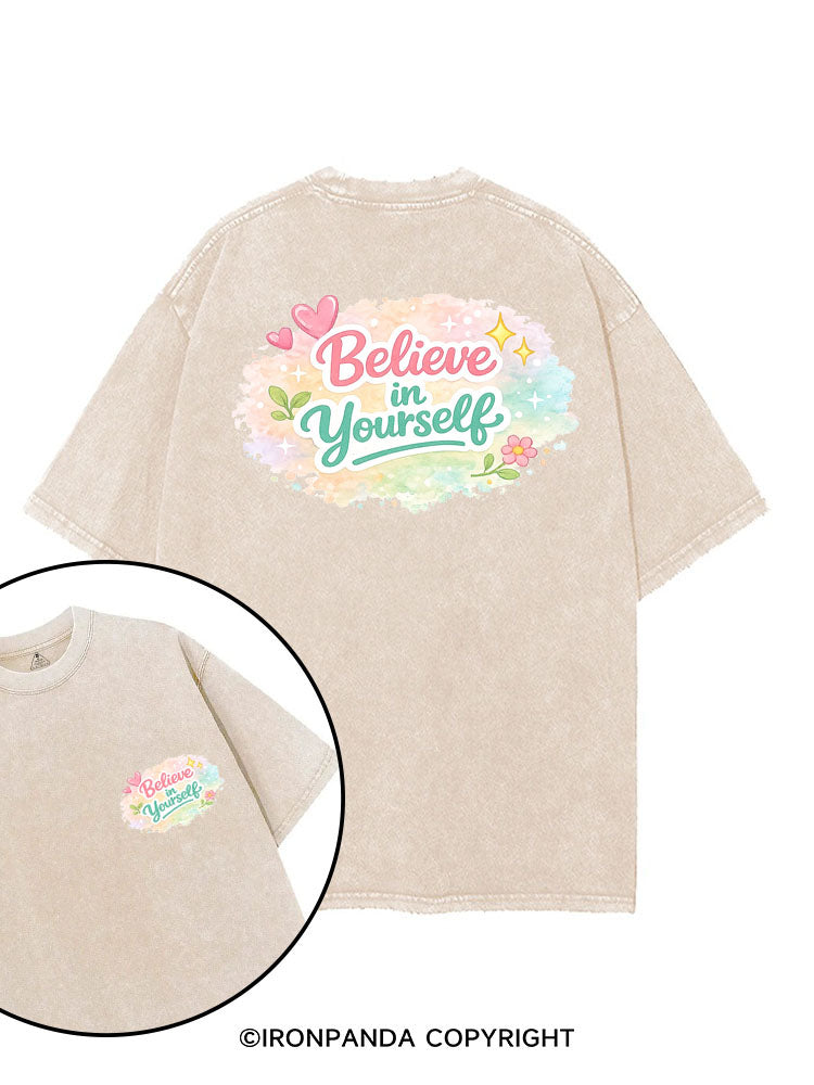 BELIEVE IN YOURSELF printed Gym Shirt