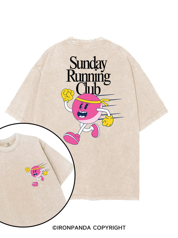 SUNDAY RUNNING CLUB printed Gym Shirt