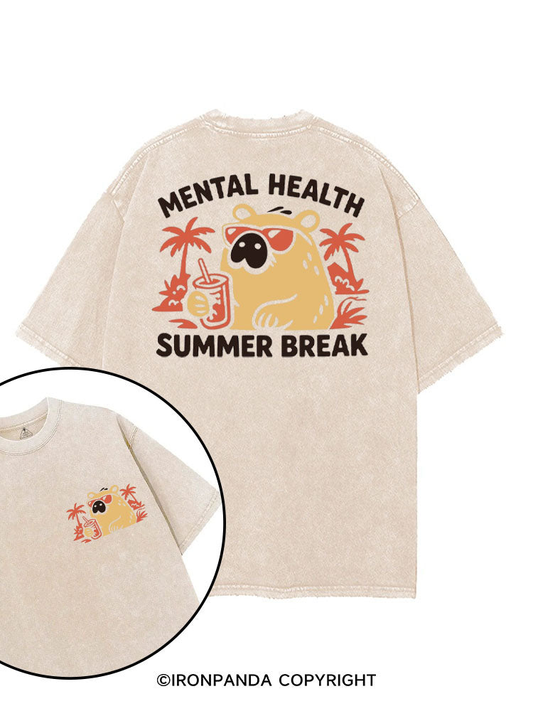 MENTAL HEALTH SUMMER BREAK CAPYBARA printed Gym Shirt