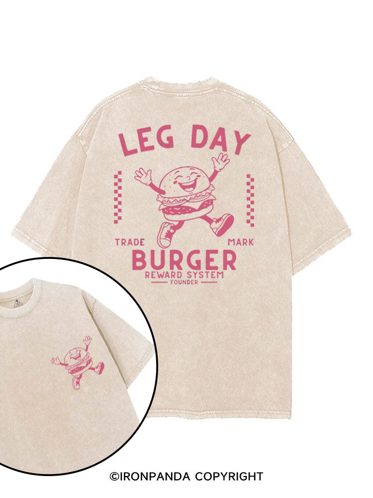 LEG DAY BURGER REWARD SYSTEM printed Gym Shirt