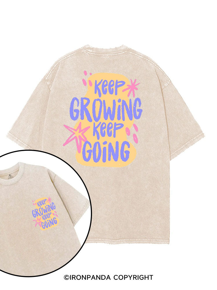 KEEP GROWING KEEP GOING printed Gym Shirt