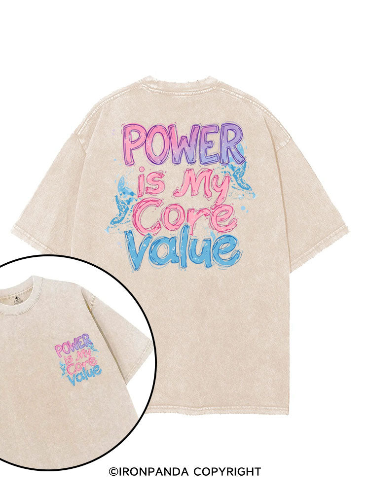 POWER IS MY  CORE VALUE printed Gym Shirt