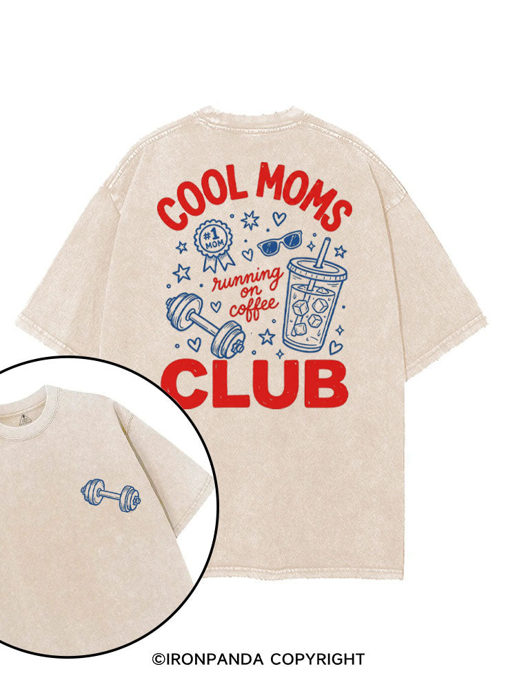 COOL MOMS RUNNING ON COFFEE CLUB printed Gym Shirt
