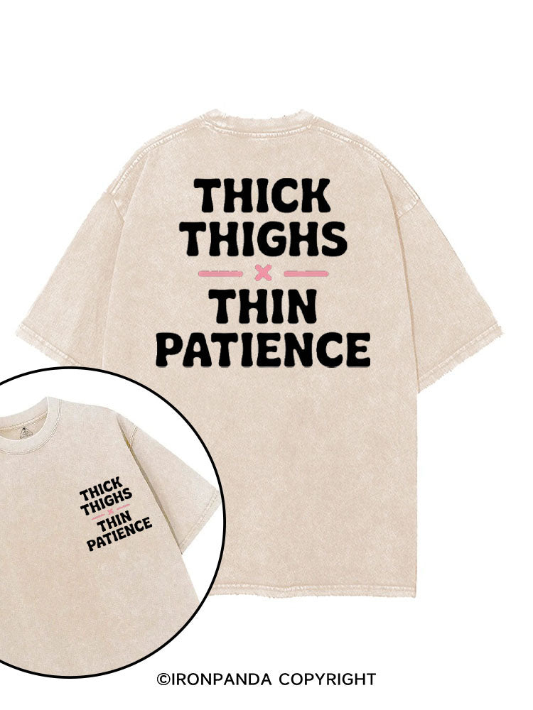 THICK THIGHS × THIN PATIENCE printed Gym Shirt