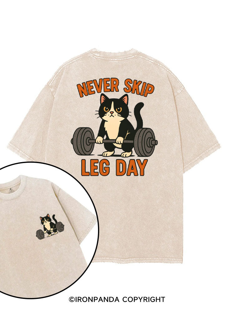 NEVER SKIP LEG DAY printed Gym Shirt