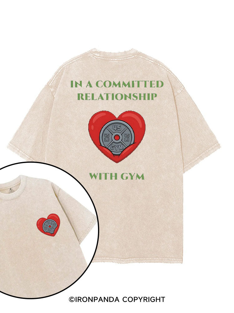 IN A COMMITTED WITH GYM printed Gym Shirt
