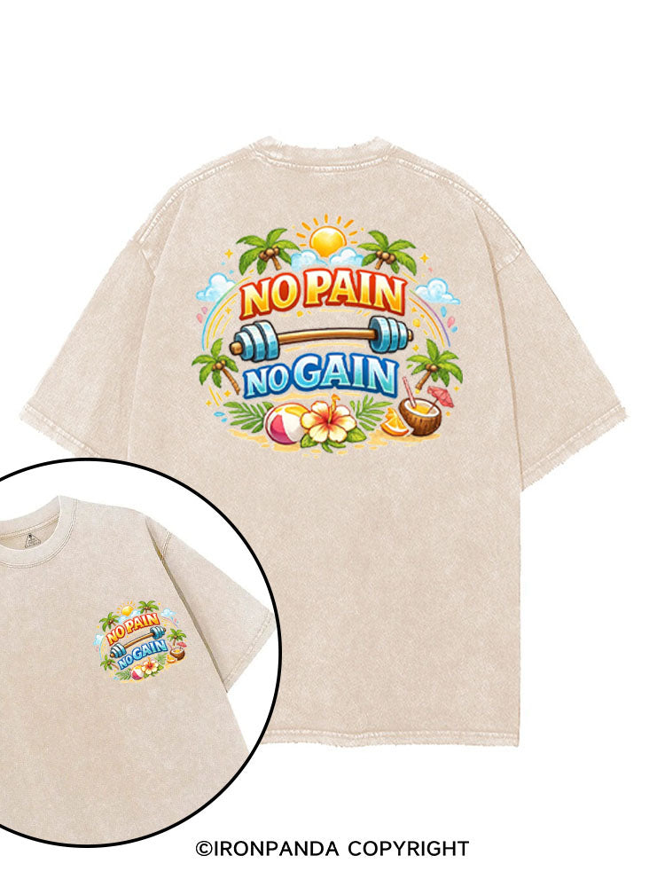 NO PAIN NO GAIN SUMMER printed Gym Shirt