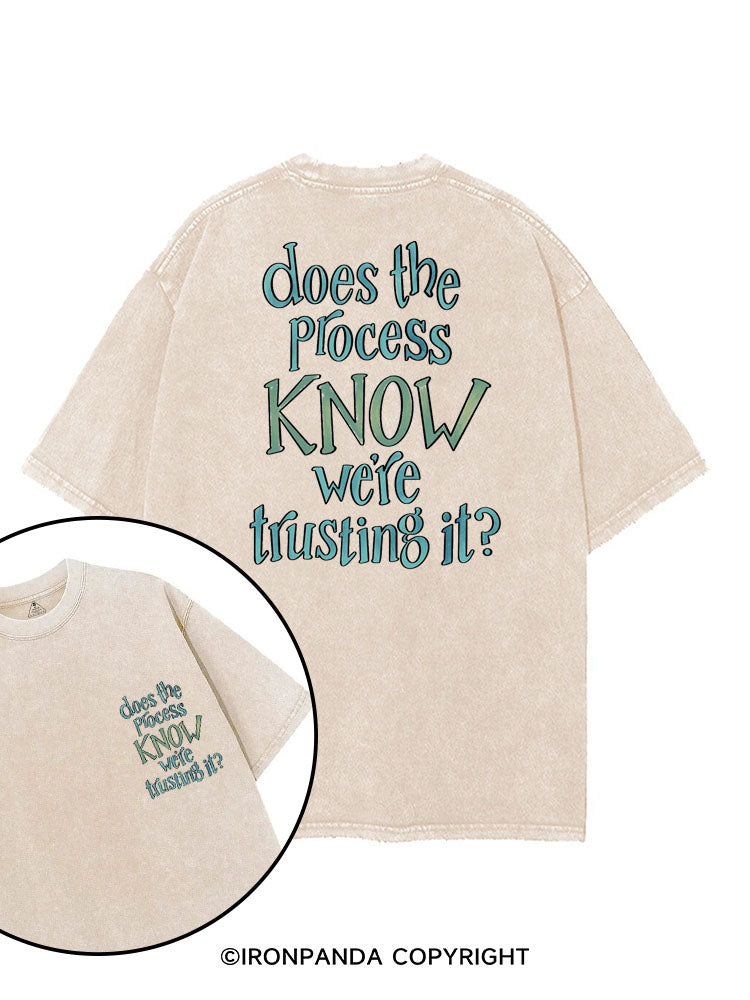 DOES THE PROCESS KNOW WE'RE TRUSTING IT? printed Gym Shirt