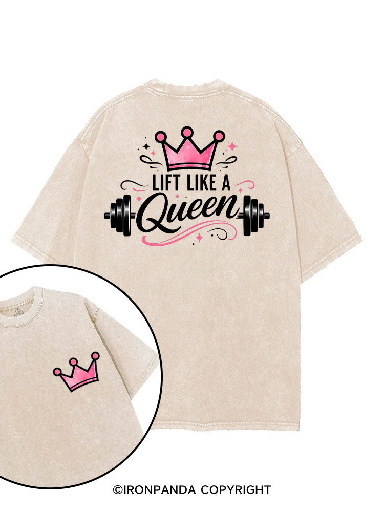 LIFT LIKE A QUEEN printed Gym Shirt