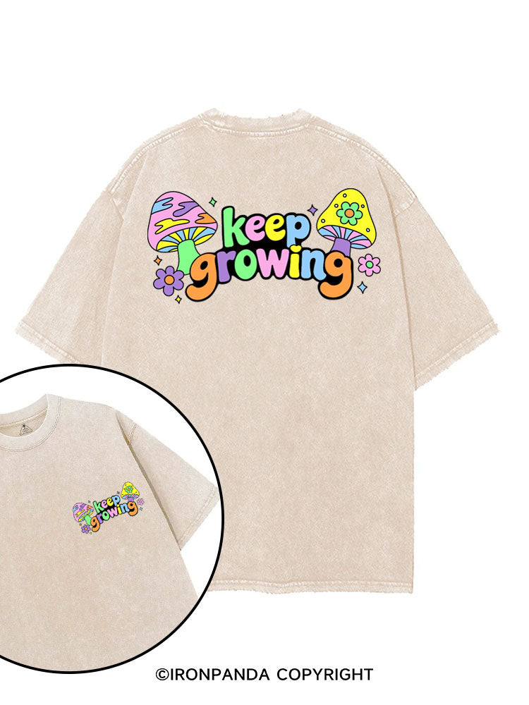 KEEP GROWING printed Gym Shirt