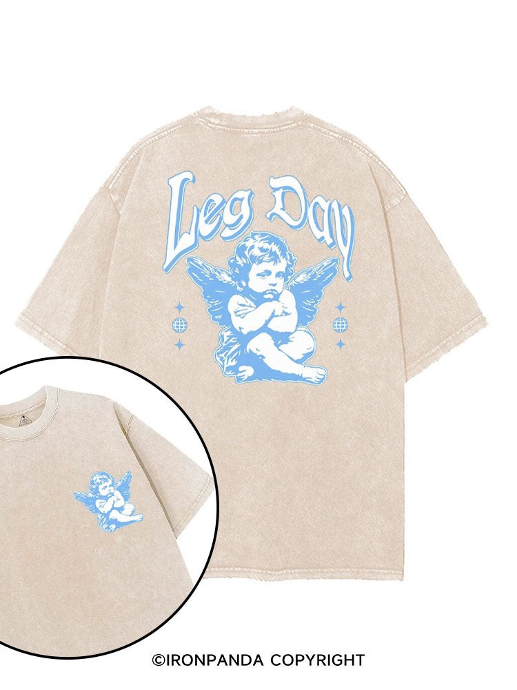 LEG DAY ANGLE printed Gym Shirt