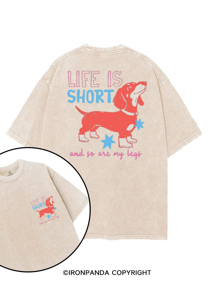 LIFE IS SHORT AND SO ARE MY LEGS printed Gym Shirt