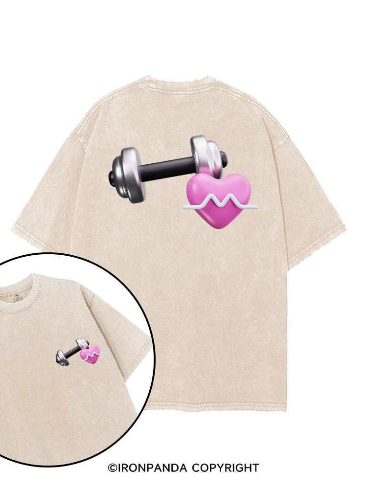 IRON HEARTBEAT printed Gym Shirt