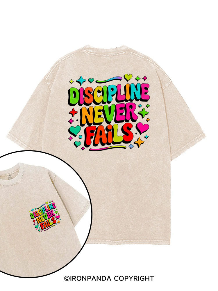 DISCIPLINE NEVER FAILS printed Gym Shirt