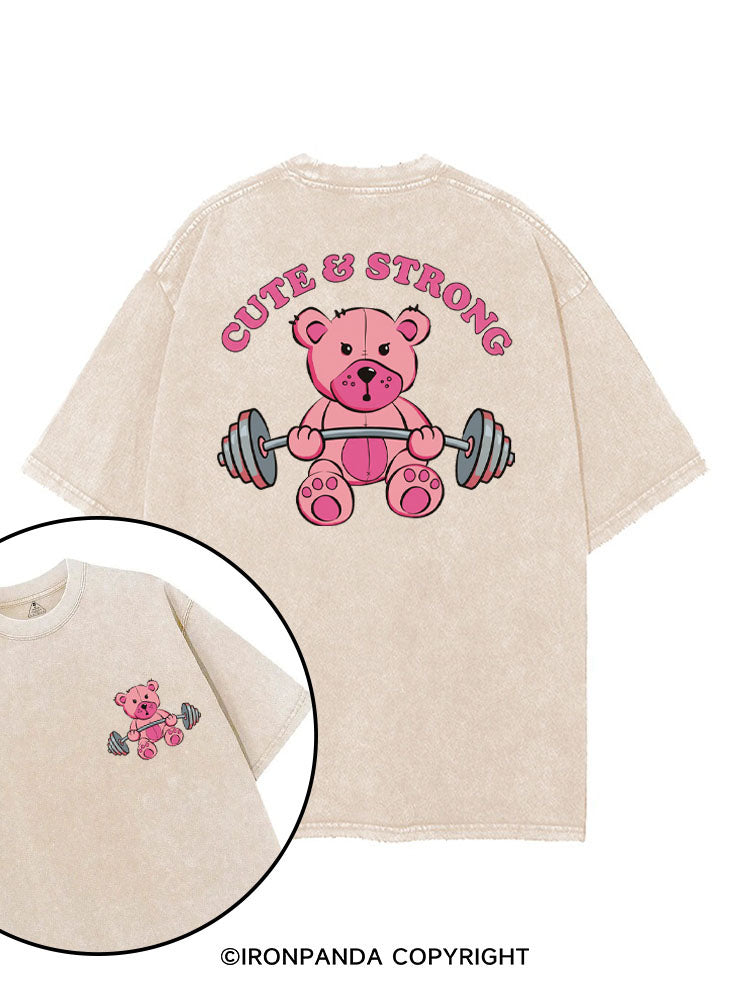 CUTE & STRONG printed Gym Shirt