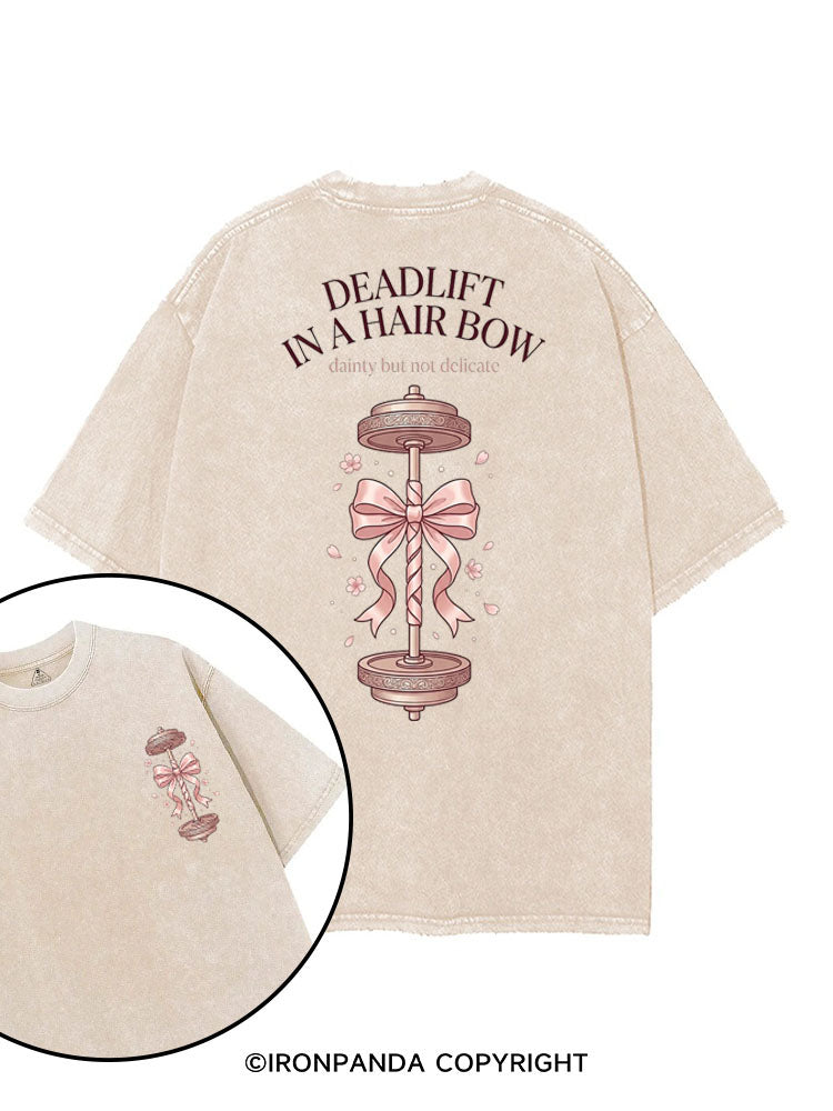 DEADLIFT IN A HAIR BOW printed Gym Shirt