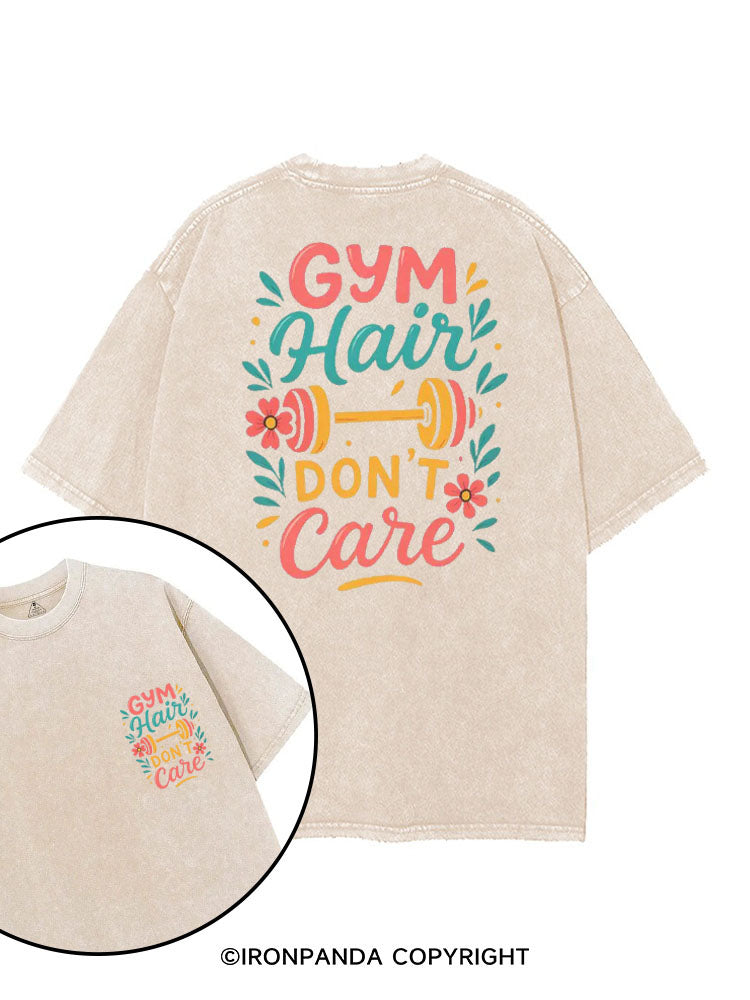 GYM HAIR DON'T CARE printed Gym Shirt