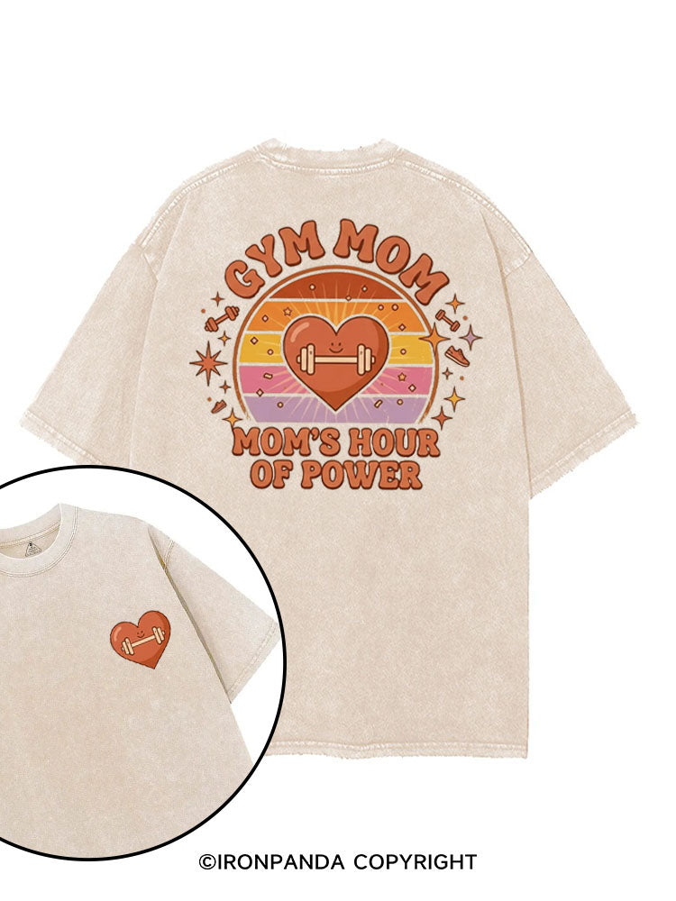 GYM MOM MOM'S HOUR OF POWER printed Gym Shirt