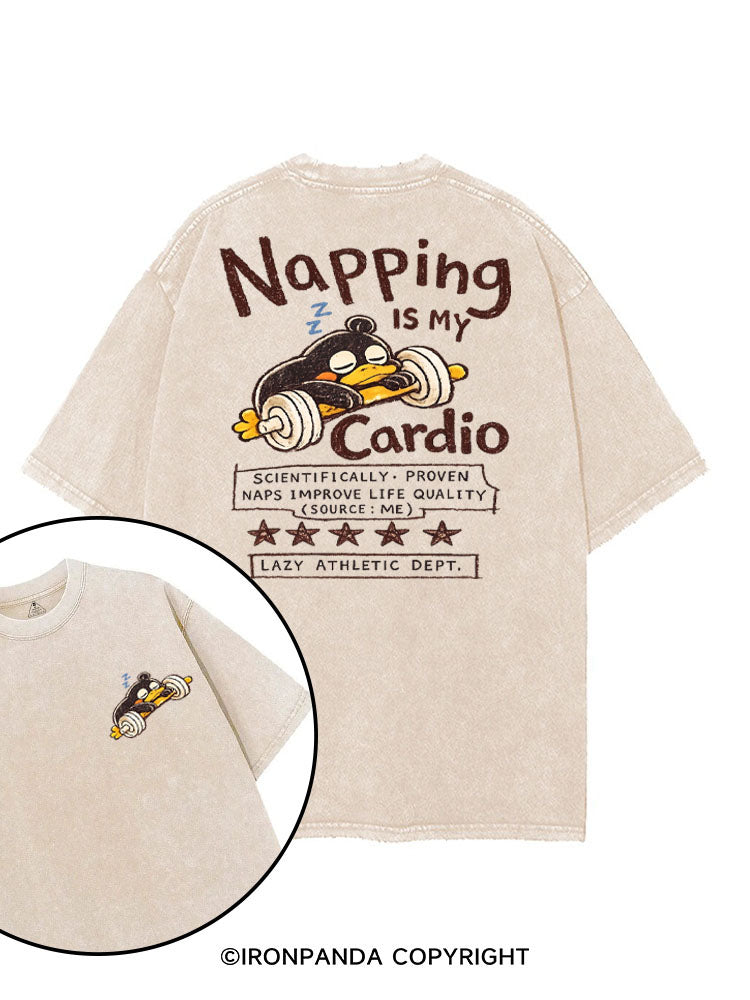 NAPPING IS MY CARDIO printed Gym Shirt