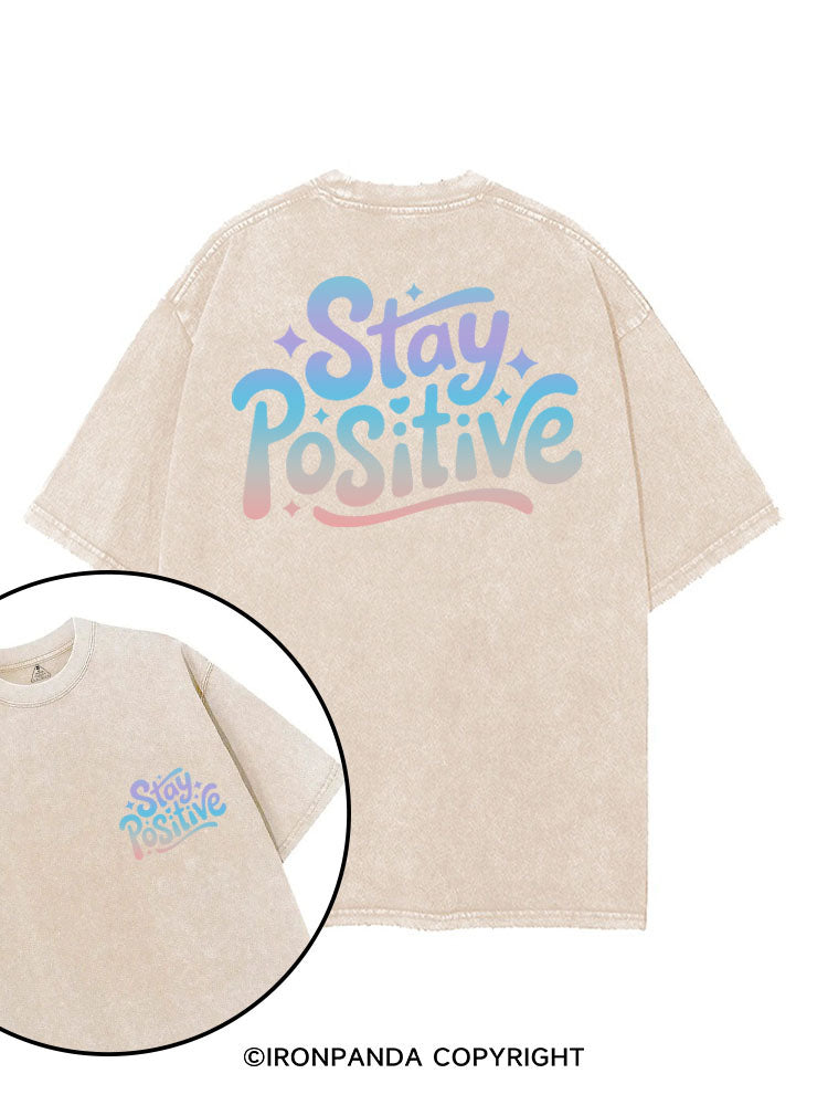 STAY POSITIVE printed Gym Shirt