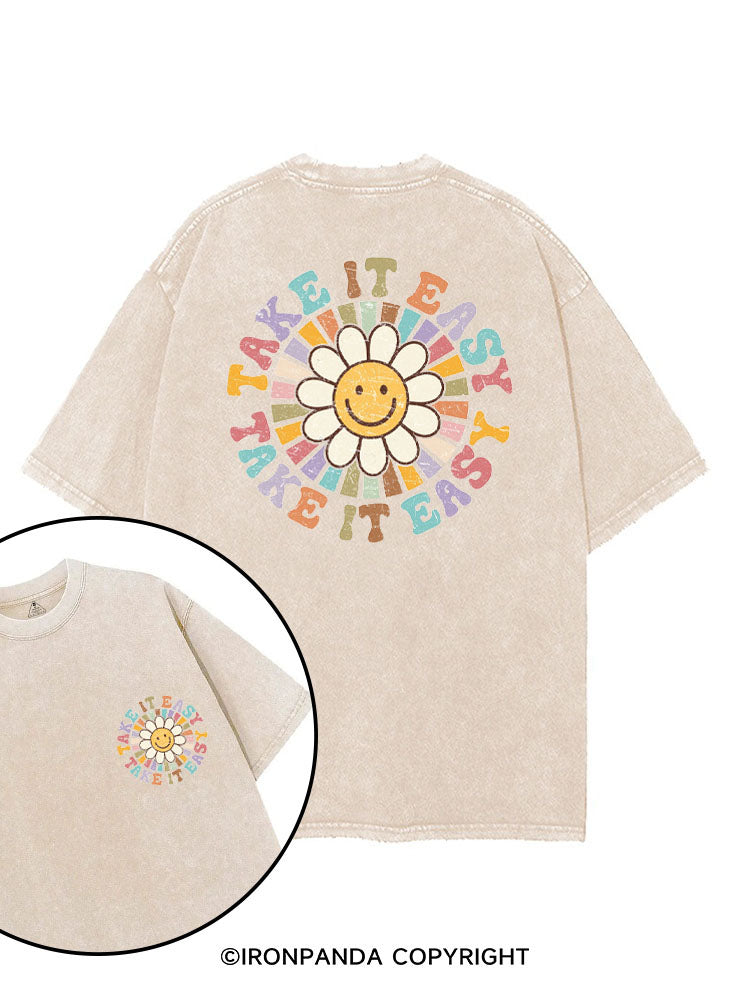 TAKE IT EASY printed Gym Shirt