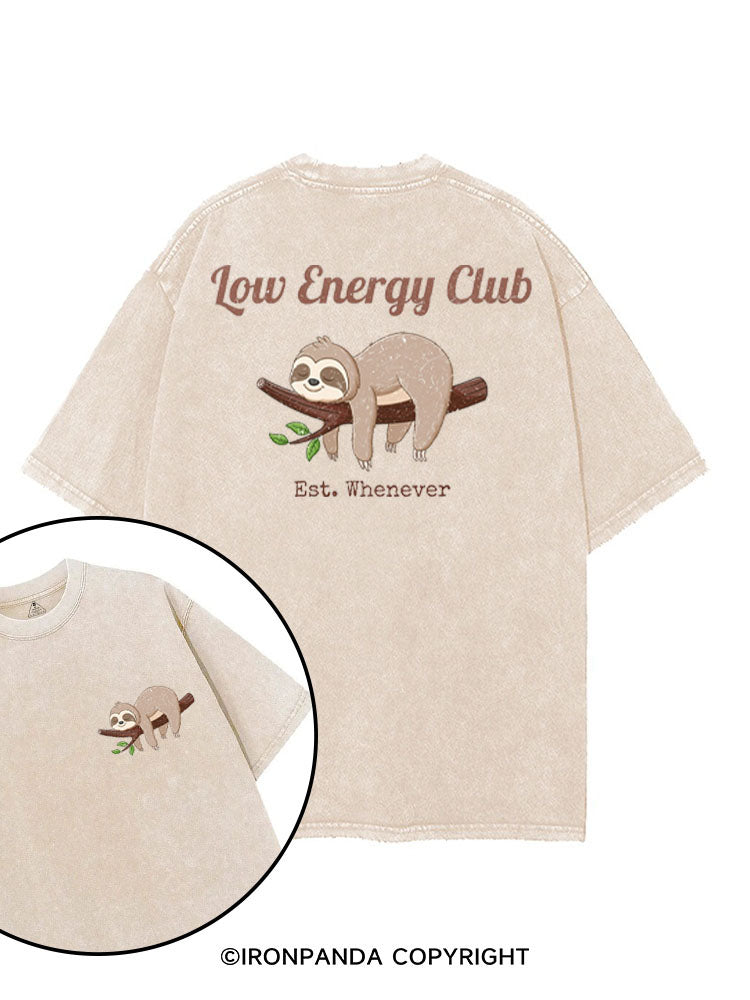 LOW ENERGY CLUB EST. WHENEVER printed Gym Shirt
