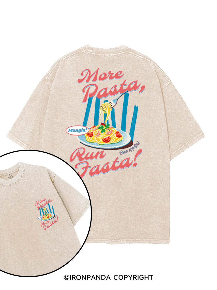 MORE PASTA, RUN FASTA! printed Gym Shirt