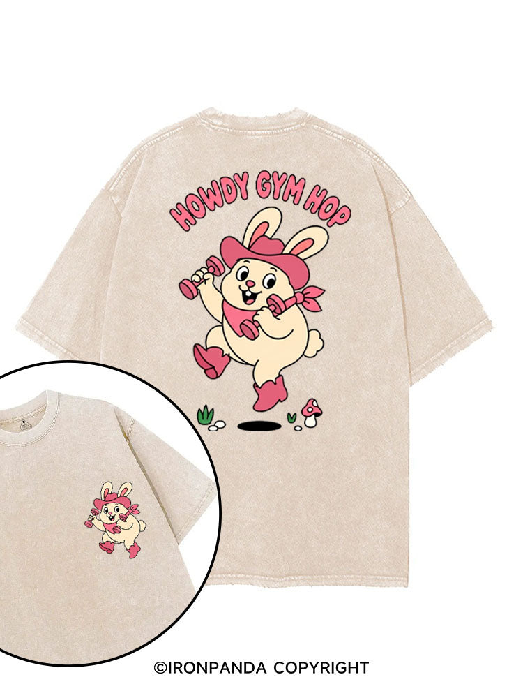 HOWDY GYM HOP printed Gym Shirt