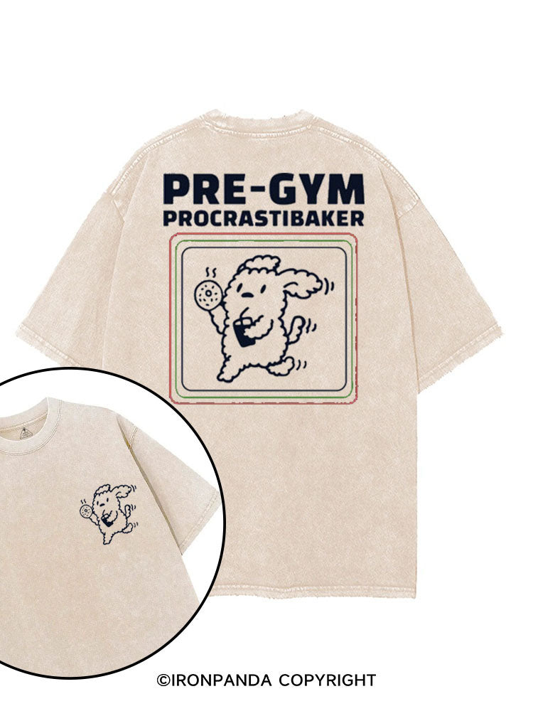 PRE-GYM PROCRASTIBAKER printed Gym Shirt