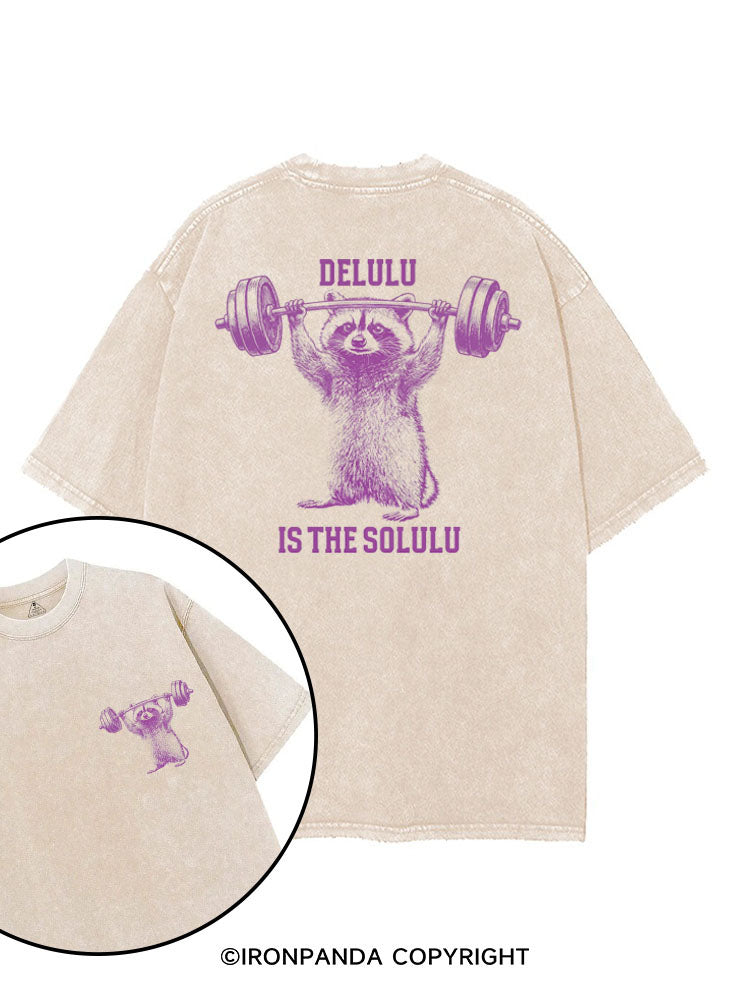 DELULU IS THE SOLULU printed Gym Shirt