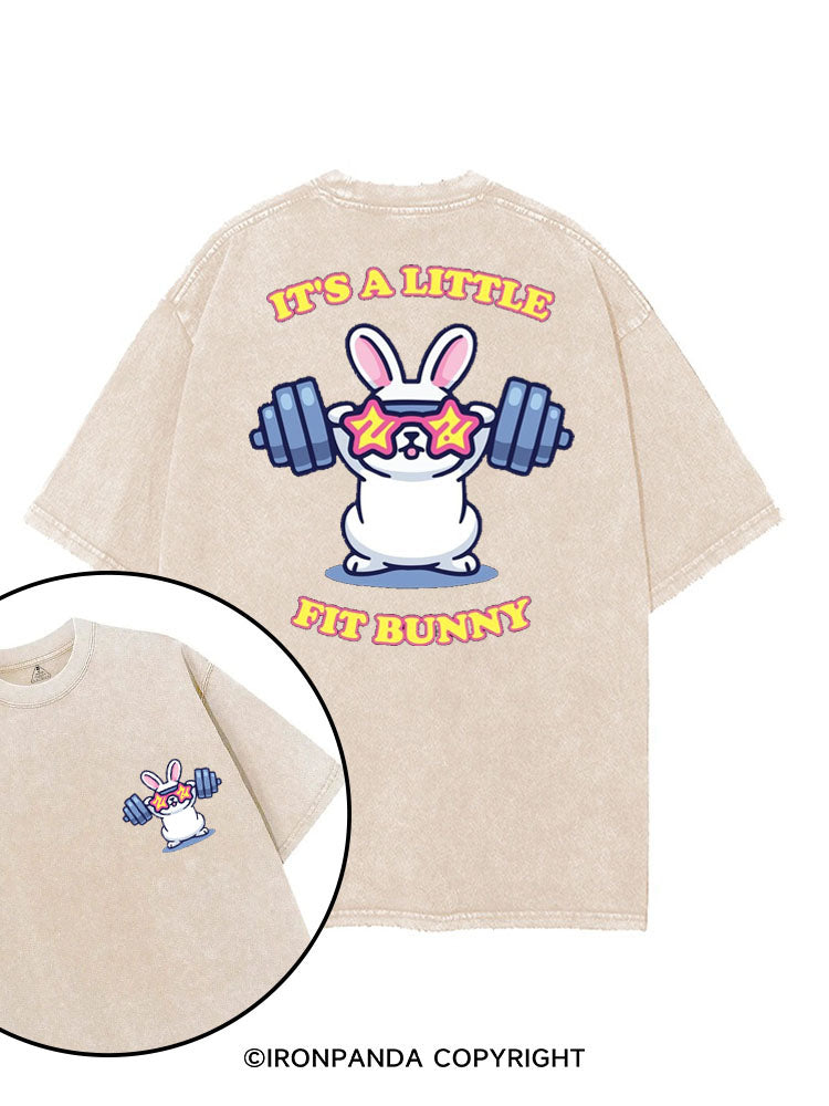 IT'S A LITTLE FIT BUNNY printed Gym Shirt