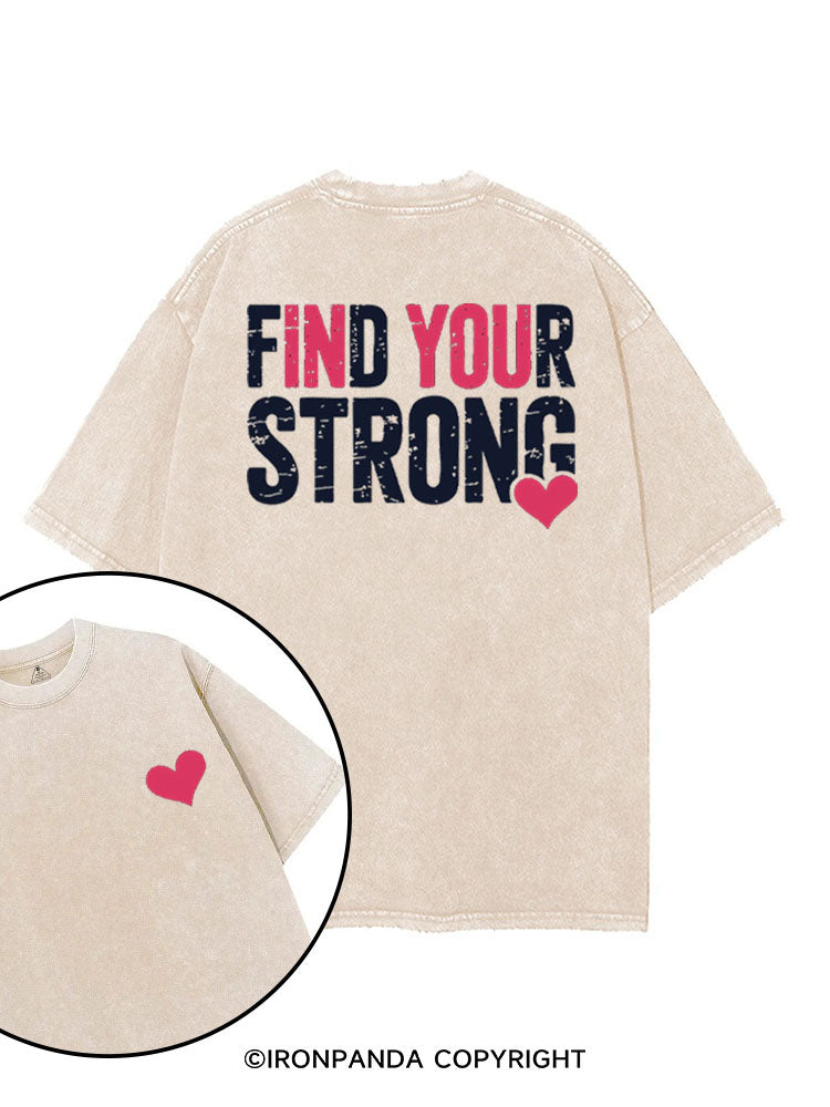 FIND YOUR STRONG printed Gym Shirt