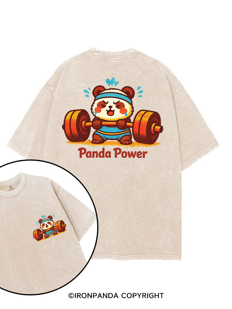PANDA POWER printed Gym Shirt