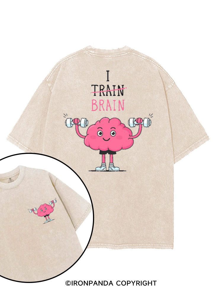 I BRAIN printed Gym Shirt