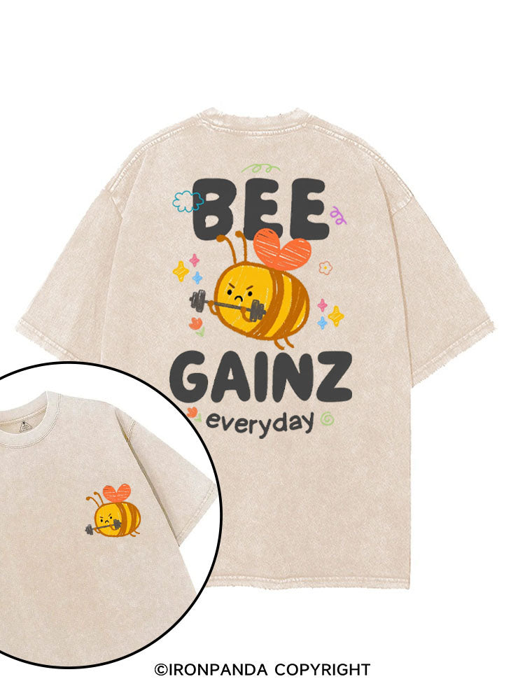 BEE GAINZ EVERYDAY printed Gym Shirt
