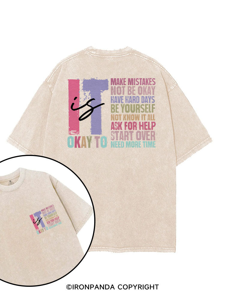 IT IS OKAY TO MAKE MISTAKES printed Gym Shirt