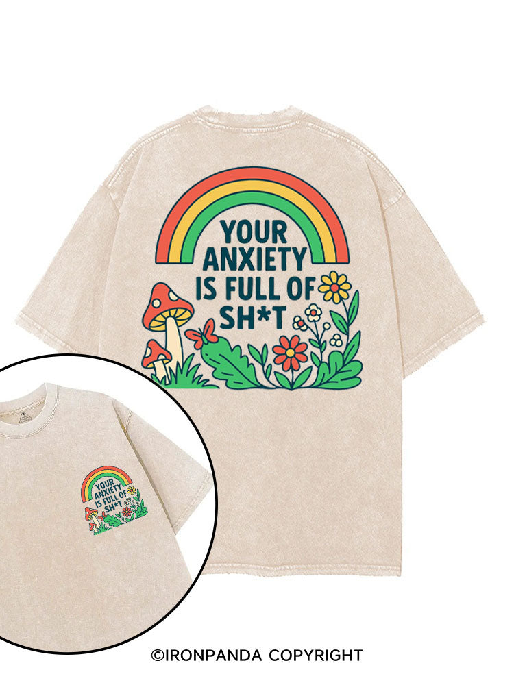 YOUR ANXIETY IS FULL OF SH*T printed Gym Shirt