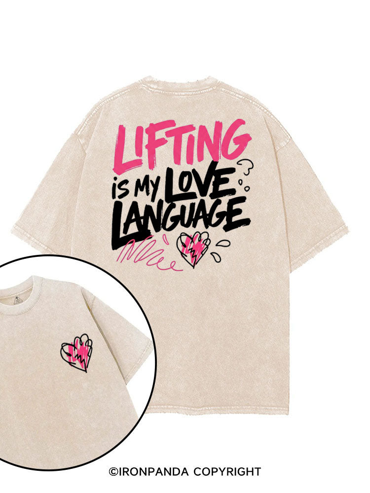 LIFTING IS MY LOVE LANGUAGE printed Gym Shirt