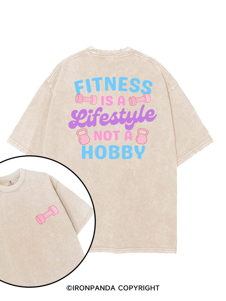 FITNESS IS A LIFESTYLE NOT A HOBBY printed Gym Shirt