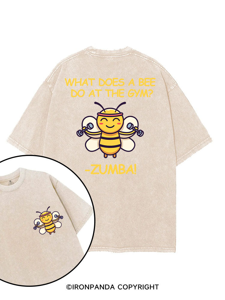 WHAT DOES A BEE DO AT THE GYM? -ZUMBA! printed Gym Shirt