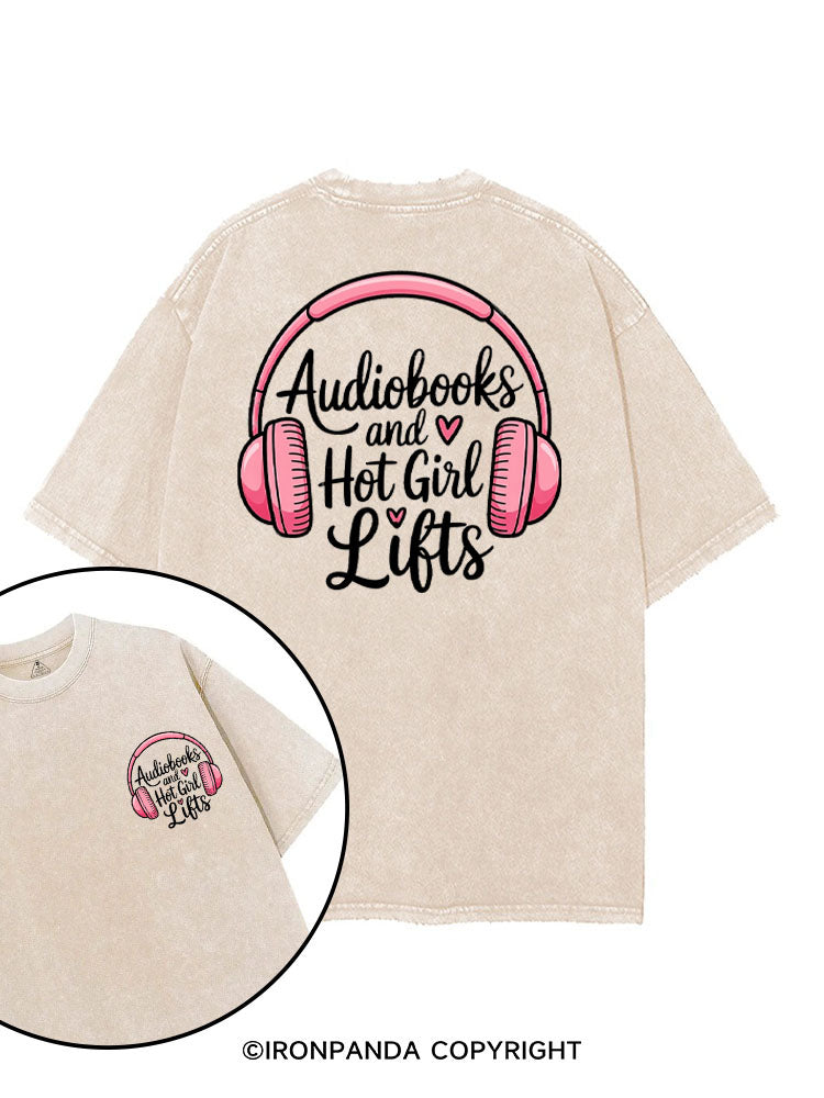 AUDIOBOOKS AND HOT GIRL LIFTS printed Gym Shirt