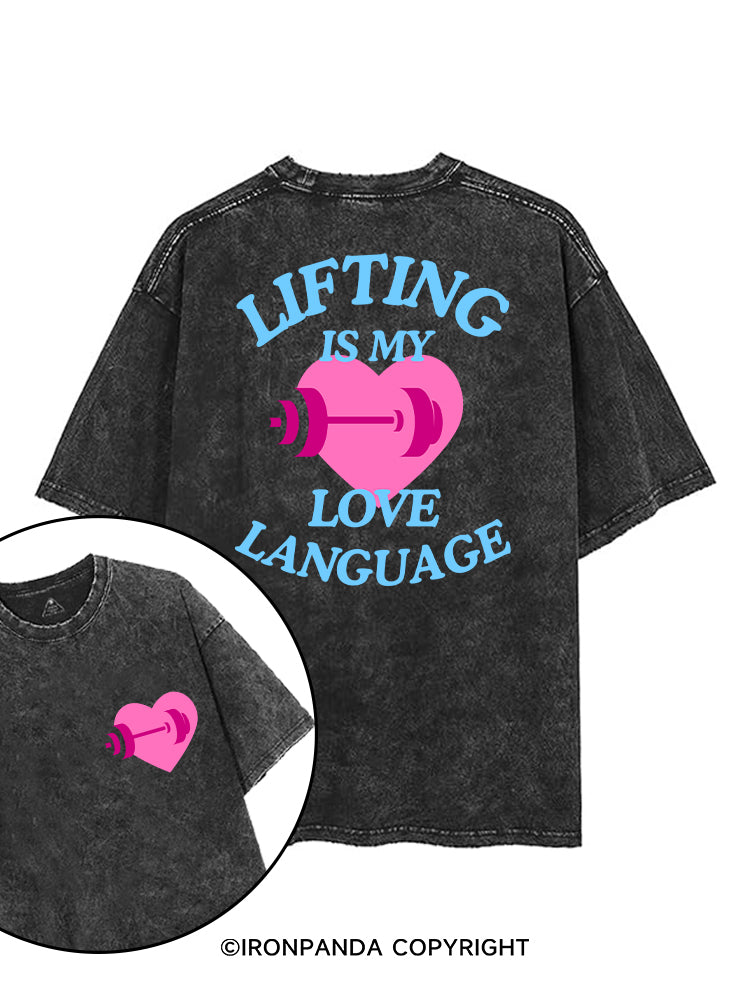 LIFTING IS MY LOVE LANGUAGE WORKOUT printed Gym Shirt