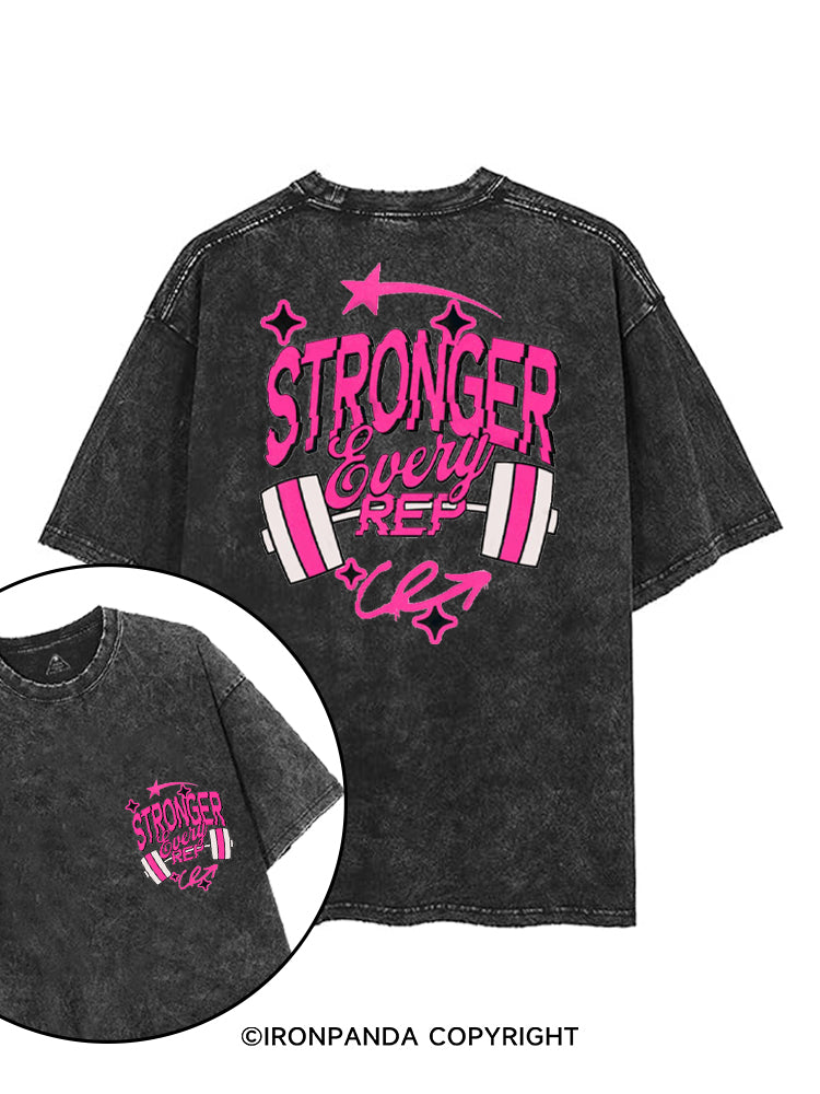 STRONGER EVERY REP printed Gym Shirt