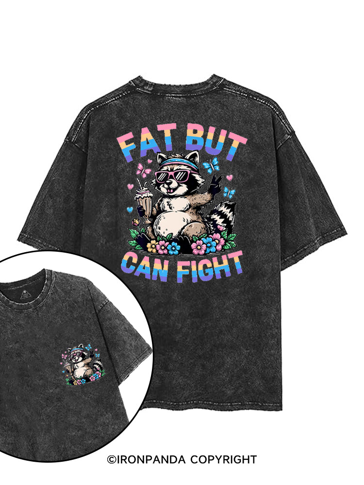 FAT BUT CAN FIGHT printed Gym Shirt