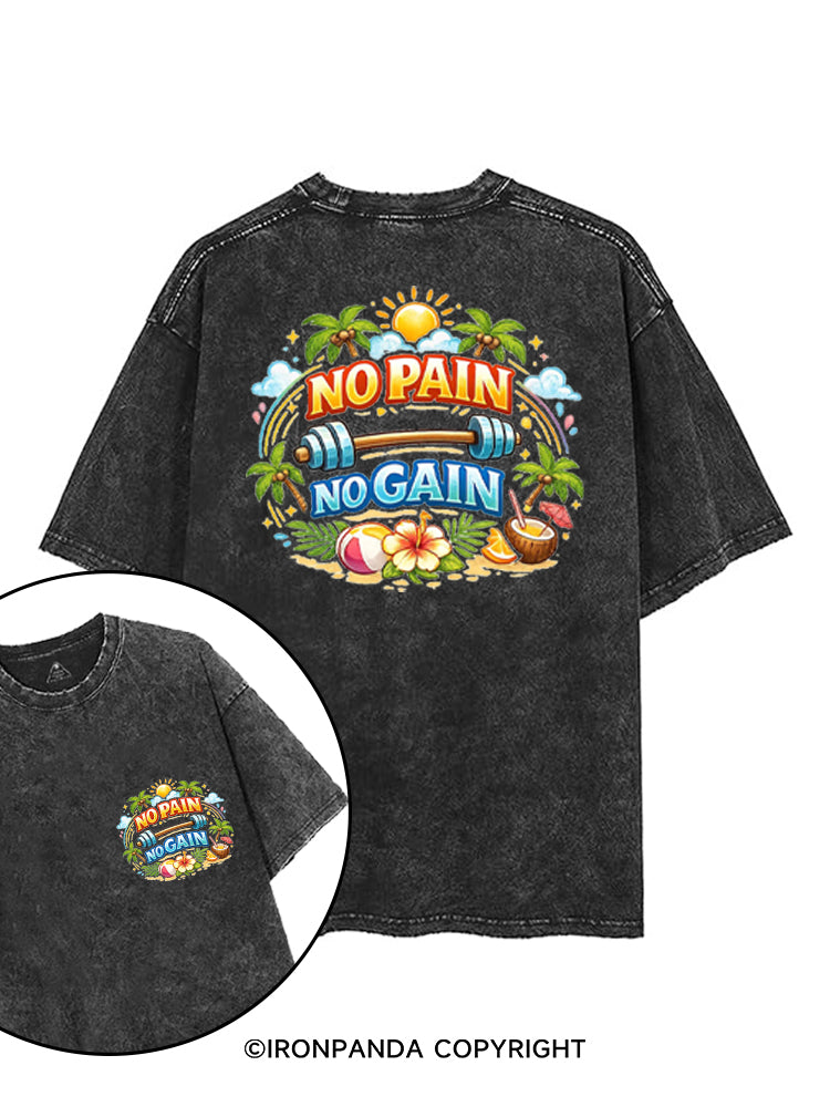 NO PAIN NO GAIN SUMMER printed Gym Shirt