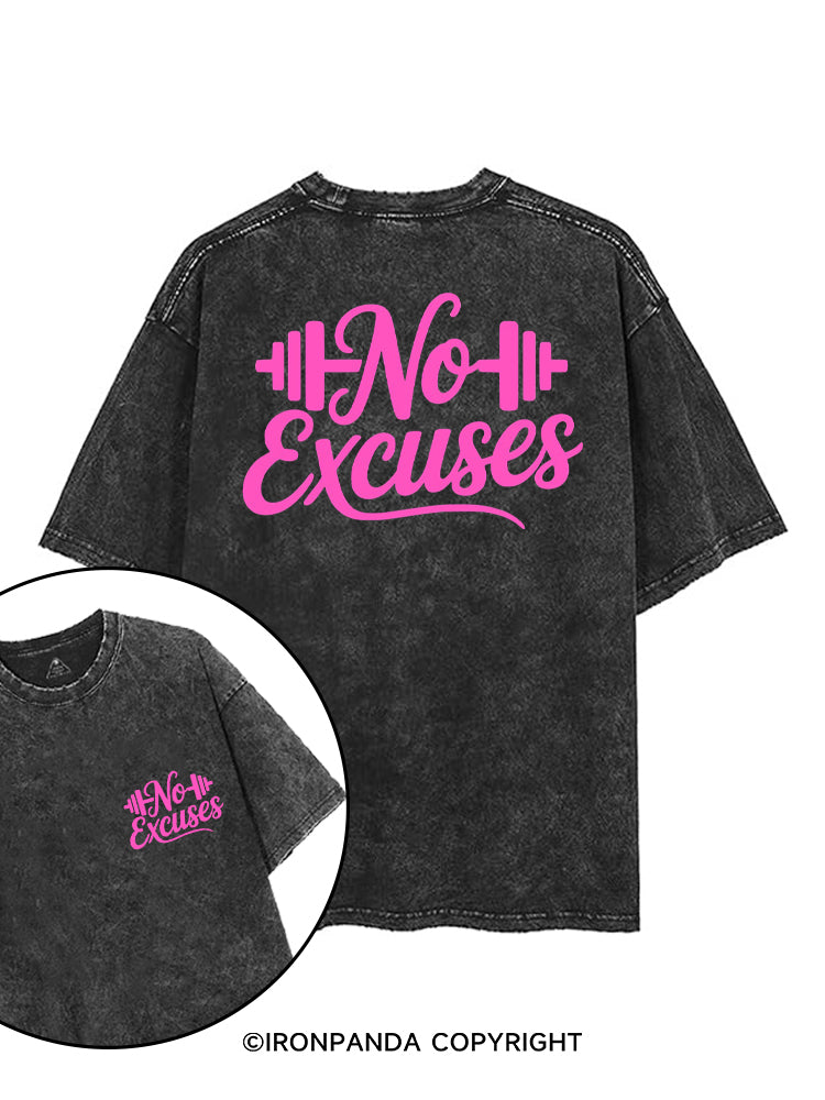 NO EXCUSES JUST GO TO THE GYM printed Gym Shirt