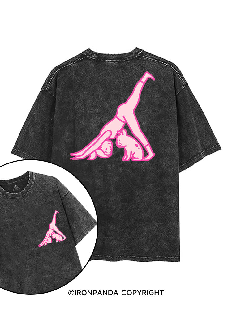 YOGA WITH MY DOG printed Gym Shirt